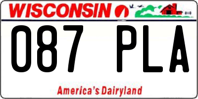 WI license plate 087PLA