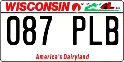 WI license plate 087PLB