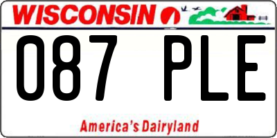 WI license plate 087PLE