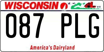 WI license plate 087PLG