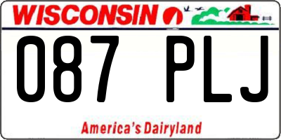 WI license plate 087PLJ