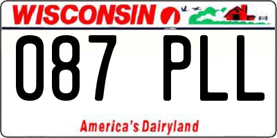 WI license plate 087PLL