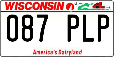 WI license plate 087PLP