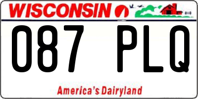 WI license plate 087PLQ
