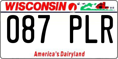 WI license plate 087PLR