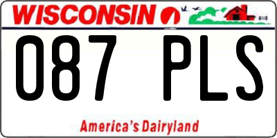 WI license plate 087PLS