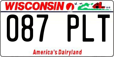 WI license plate 087PLT