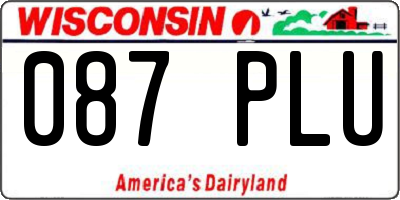 WI license plate 087PLU