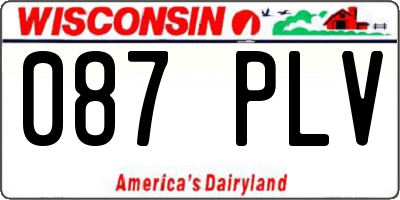 WI license plate 087PLV