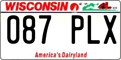 WI license plate 087PLX