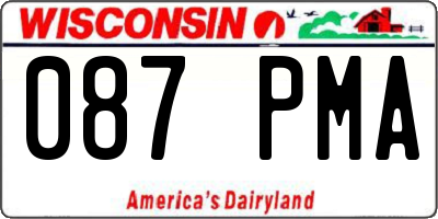 WI license plate 087PMA