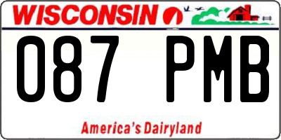 WI license plate 087PMB