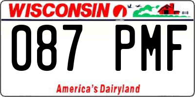 WI license plate 087PMF