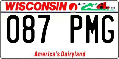 WI license plate 087PMG