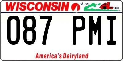 WI license plate 087PMI
