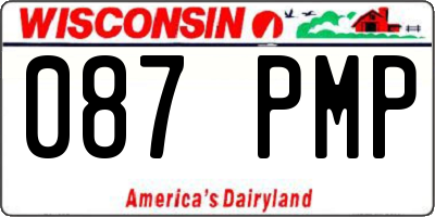 WI license plate 087PMP