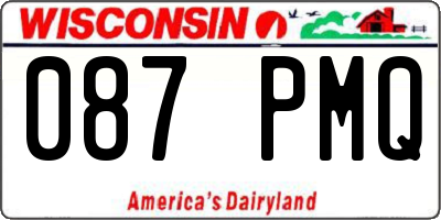 WI license plate 087PMQ