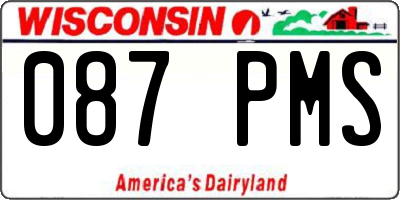 WI license plate 087PMS