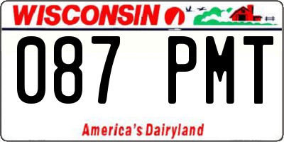 WI license plate 087PMT