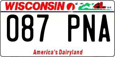 WI license plate 087PNA