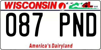WI license plate 087PND