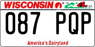 WI license plate 087PQP