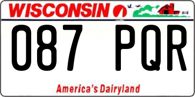 WI license plate 087PQR