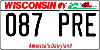 WI license plate 087PRE
