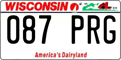 WI license plate 087PRG