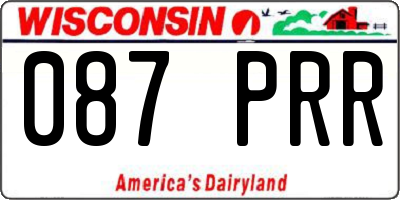 WI license plate 087PRR