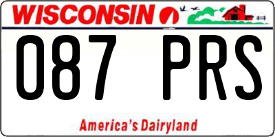 WI license plate 087PRS