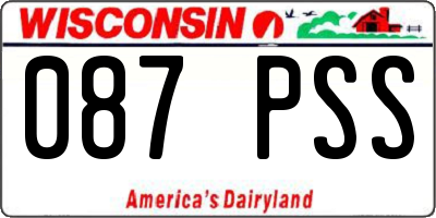 WI license plate 087PSS