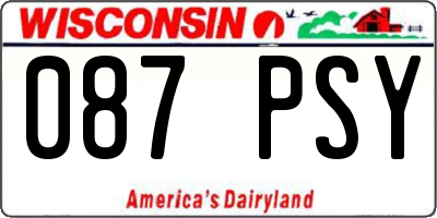 WI license plate 087PSY