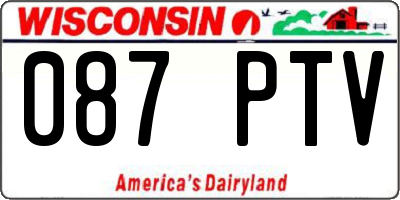WI license plate 087PTV