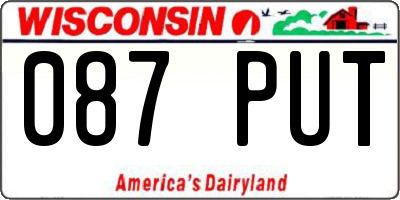 WI license plate 087PUT