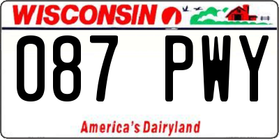 WI license plate 087PWY