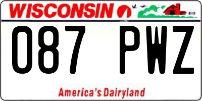 WI license plate 087PWZ