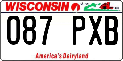 WI license plate 087PXB