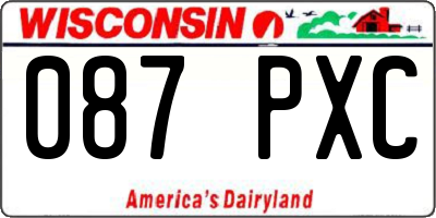 WI license plate 087PXC