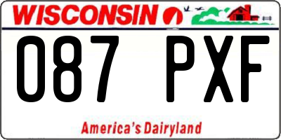 WI license plate 087PXF