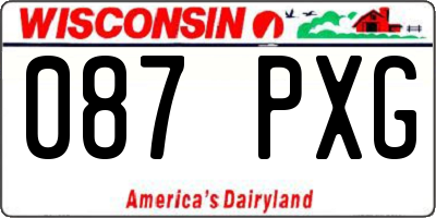 WI license plate 087PXG