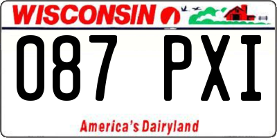 WI license plate 087PXI