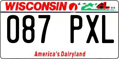 WI license plate 087PXL