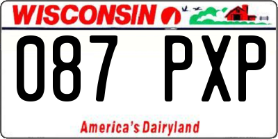 WI license plate 087PXP