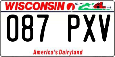 WI license plate 087PXV