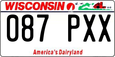 WI license plate 087PXX