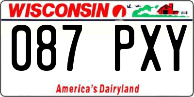 WI license plate 087PXY