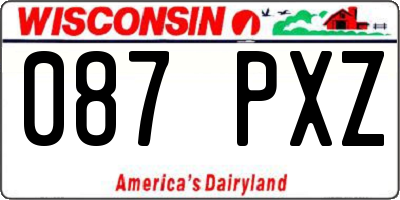 WI license plate 087PXZ