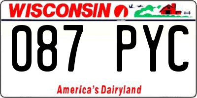 WI license plate 087PYC