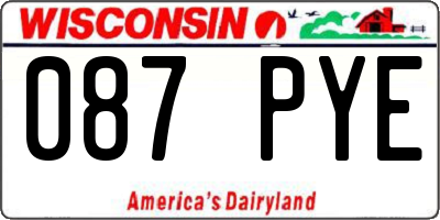 WI license plate 087PYE